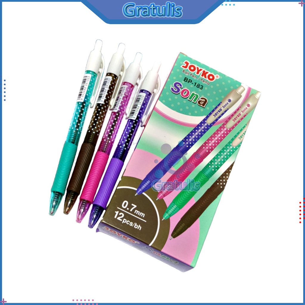 

PULPEN SONA JOYKO [BP-183/12 PCS] / BALLPOINT PENA PEN [0.7 MM/1 PACK]