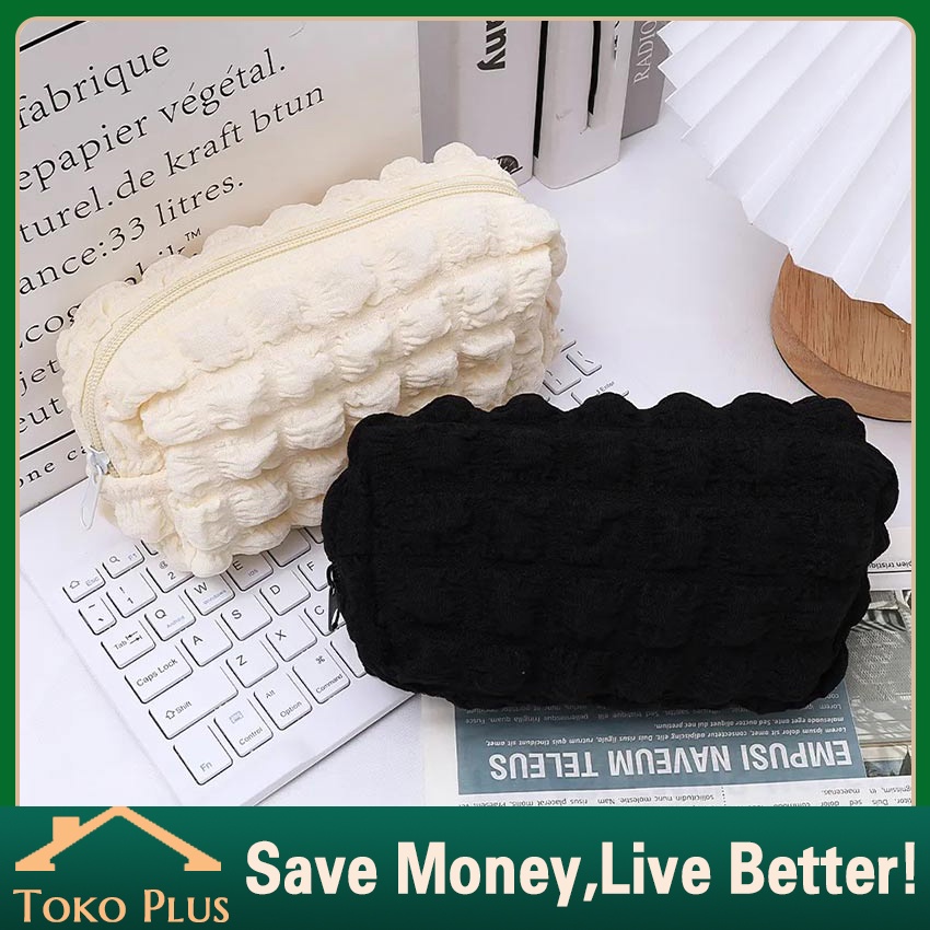 

Cream Puff Pencil Bag / Tepak / Tempat Pensil Motif Polos