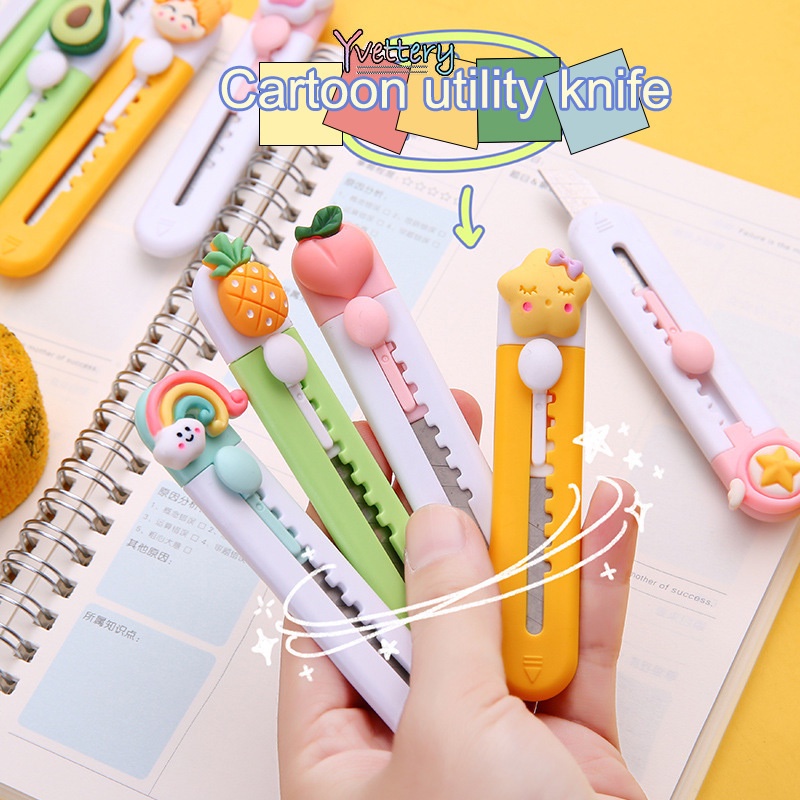 

❤️COD Pisau seni portabel yang lucu kartun kreatif pembuka surat pembuka kurir mini pembuka kertas kantor pemotong kertas kantor-Yy