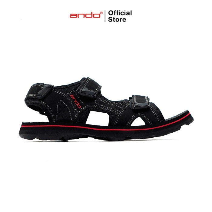 Ando Official Sandal Gunung Scoots Pria Dewasa - Hitam/Merah - 39