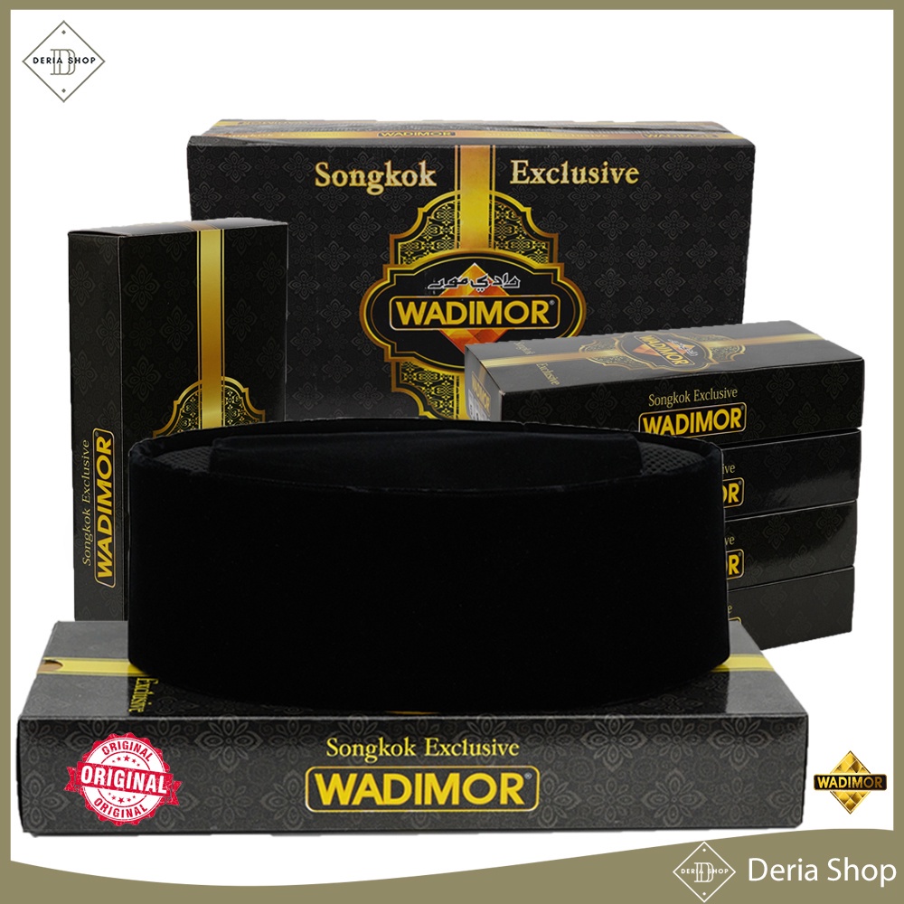 Peci Wadimor AC Non AC Tinggi 7 8 9 10 Original Peci Solat Hitam Pria Dewasa Kopiah Sholat Anak Laki