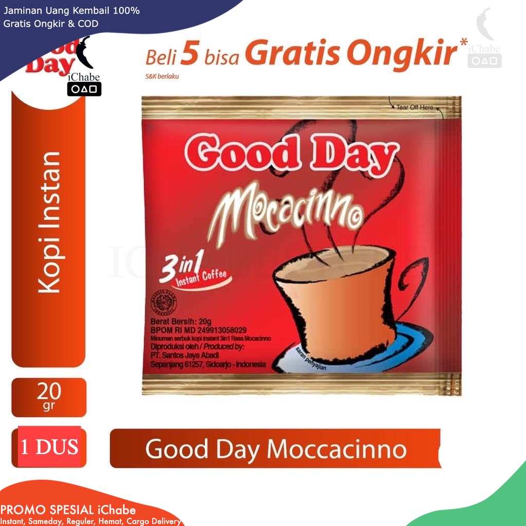 

[BISA COD] DS Good Day Mocacinno Moka 20 gr Kopi Instan [12 RENCENG] 1 DUS