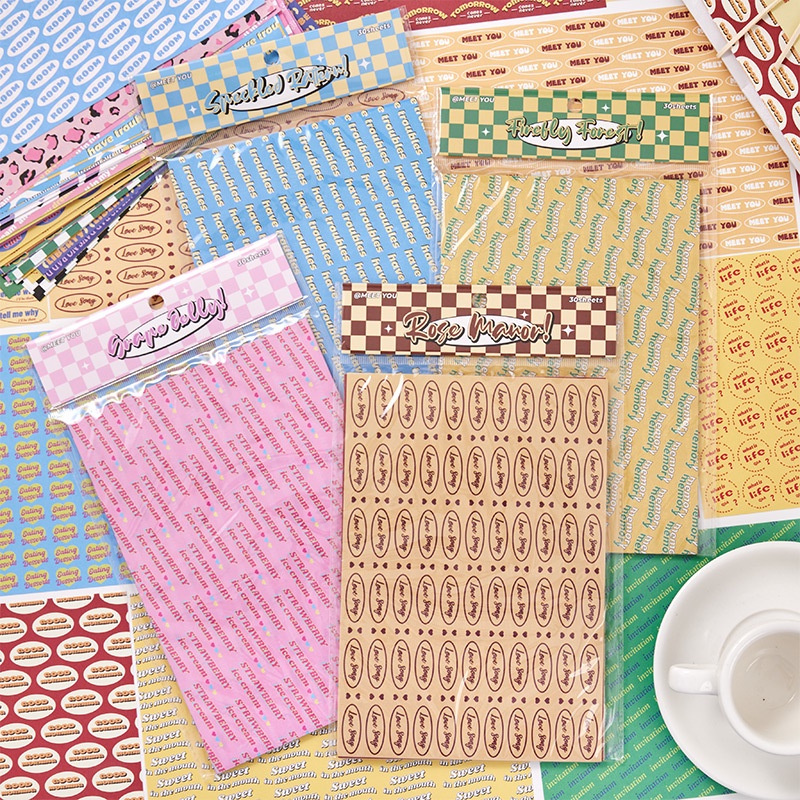 

[HARU] 30lbr Seal fragment Series Deco Paper Kertas DIY Berbagai Motif Pattern papers Artpaper Packing Material