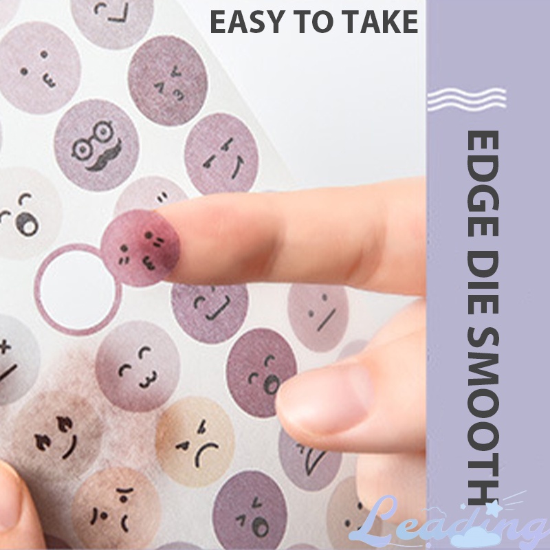 

Stiker Wajah Tersenyum Kreatif Stiker Titik Bulat Stiker Bahan Dekorasi Notebook-Le