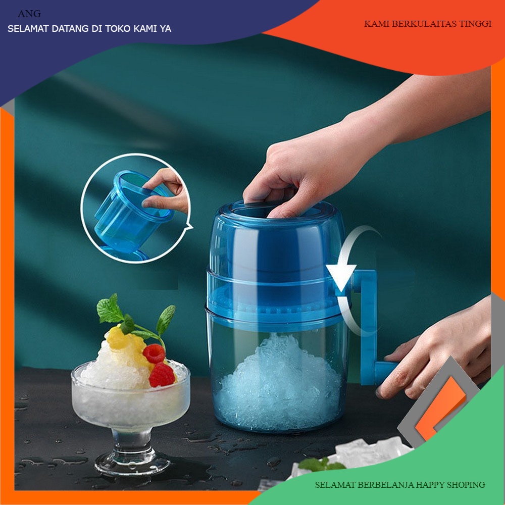 (ANG) Alat Serut Es Batu Putar Manual Ice Shaver Mini Portabel Alat Penghancur Es / Ice Crusher Seru