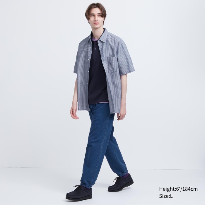 UNIQLO Celana Jogger Washed Jersey Denim 462630 Uniseks S