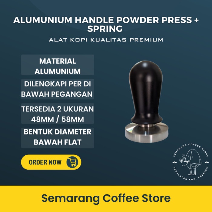 TAMPER KOPI ESPRESSO POWDER PRESS + SPRING ALUMUNIUM