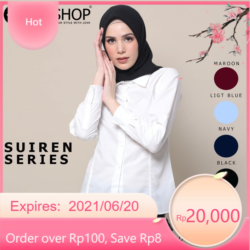 KEMEJA PUTIH POLOS WANITA | BAJU KANTOR FORMAL JUMBO | KEMEJA PUTIH PANJANG COTTON STRETCH COD/ spes