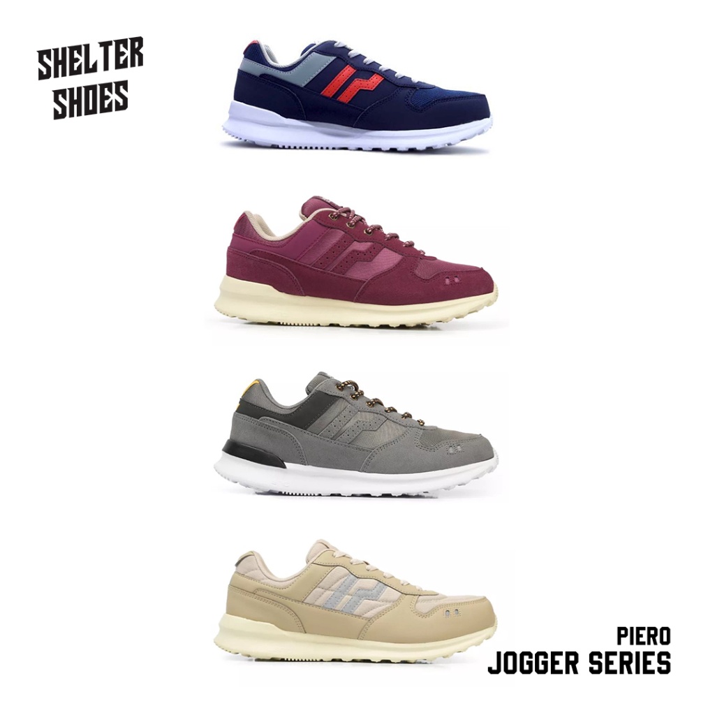 SEPATU PIERO JOGGER PRM BURGUNDY GULL GREY EXP KHAKI OLIVE BLACK BRICK YEAR 8 MIST UTILITY ASPARAGUS