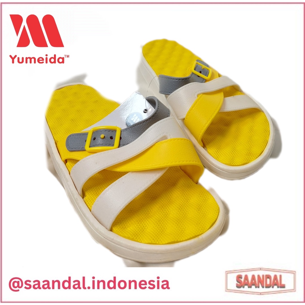 Sandal Selop Karet Yumeida Anak Laki-Laki Perempuan Putih Kuning Orange biru Hijau Merah