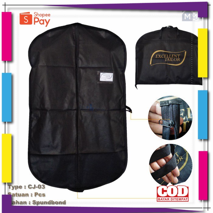 PREMIUM KOREAN STYLE / Cover Jas Pria / Bungkus Jas Traveling Spundbond 0.65gsm size 60x100cm