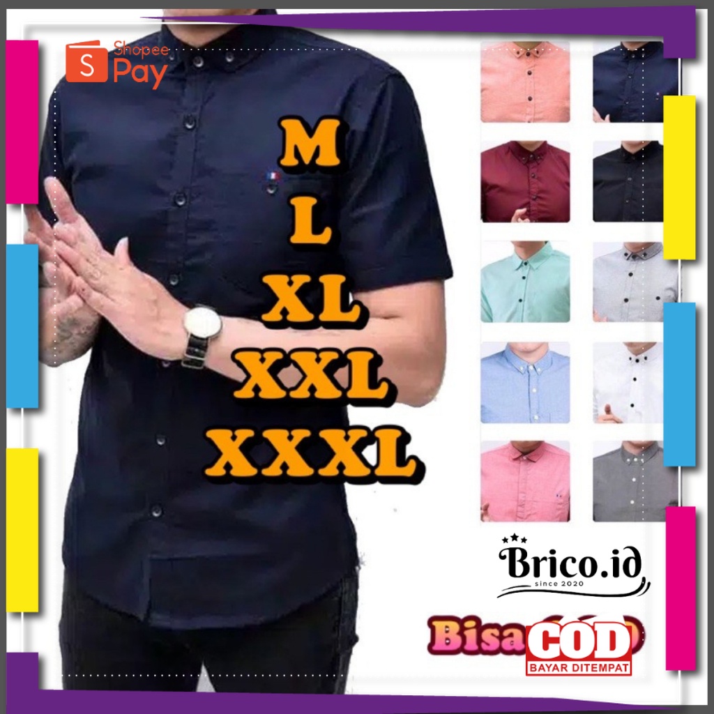 PREMIUM KOREAN STYLE / Kemeja pria pendek Polos Katun Kerja Kantor Formal Lengan Pendek Pria / kemej