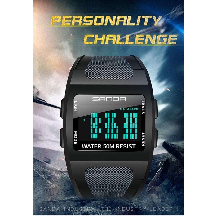[Best Seller] SANDA Jam Tangan Pria LED Anti Air Jam Tangan Pria Anti Air Mewah