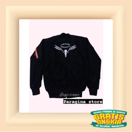 JAKET VALHALLA BOMBER HITAM BORDIER TEAM TOKYO REVENGERS YANG LAGI TREEN/ Black tosca 2 3 warna