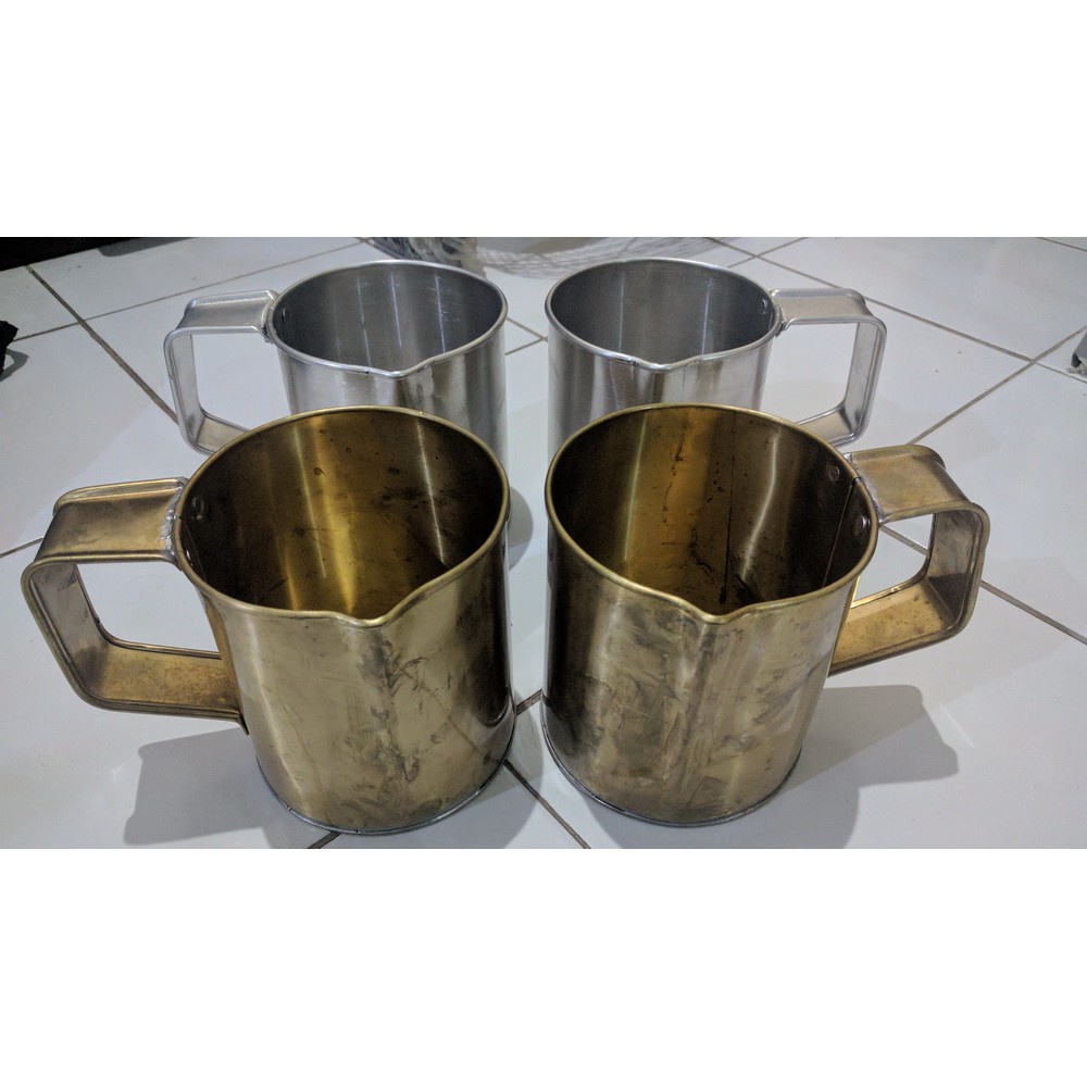 1 pcs Mug Adukan Kopi Gelas Kopi Thai - Mug Thai Tea - Cangkir Teh Tarik Tambaga Kuningan
