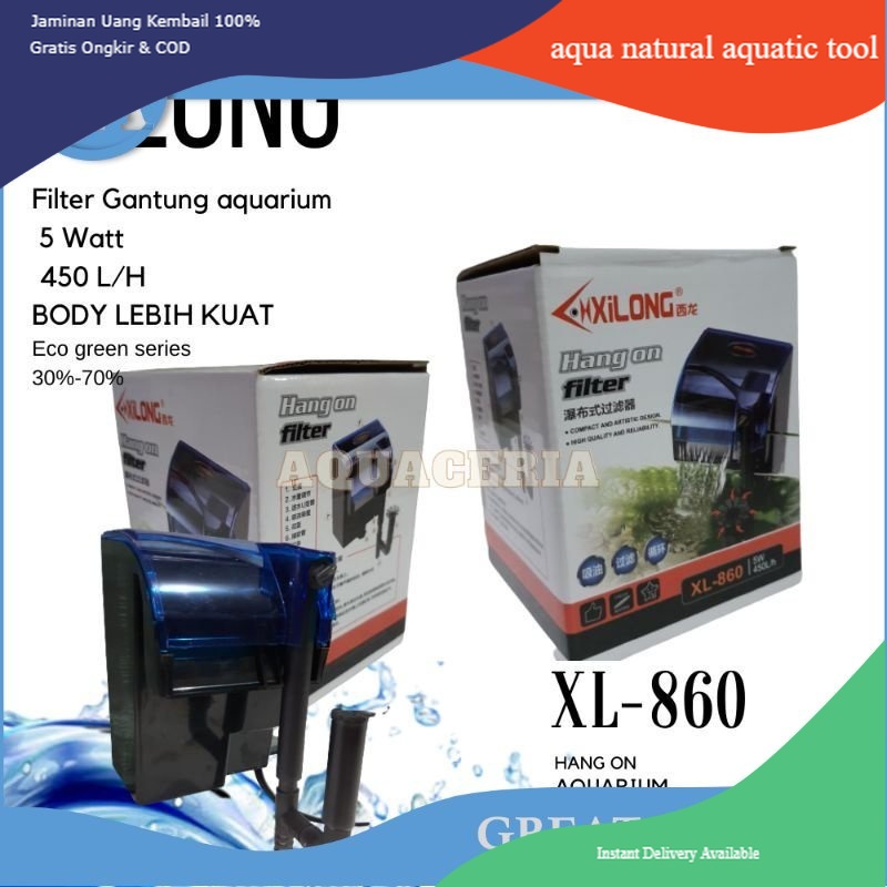 Filter Gantung Aquarium XILONG XL 860 Hang On filter Aquatium Tank