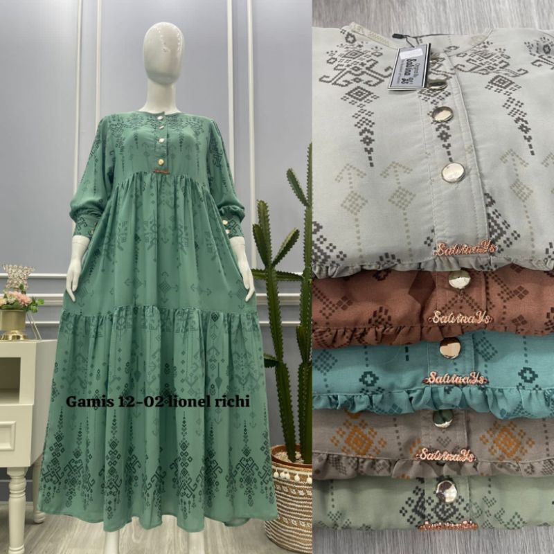 Gamis lionil richi / gamis sifon premium original salvina ys / gamis salvina terbaru