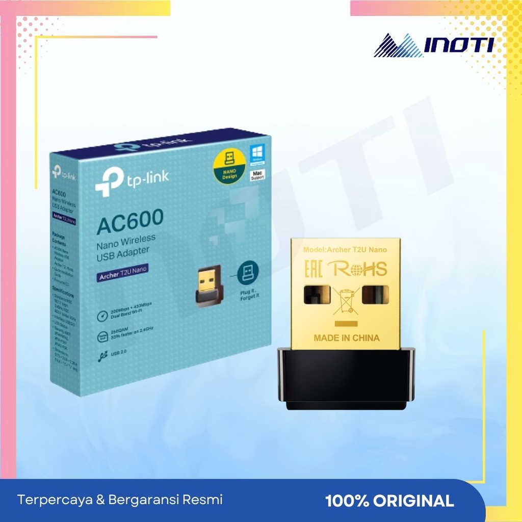 TPLINK TP LINK TP-LINK ARCHER T2U NANO AC600 USB WIFI RECEIVER ADAPTER