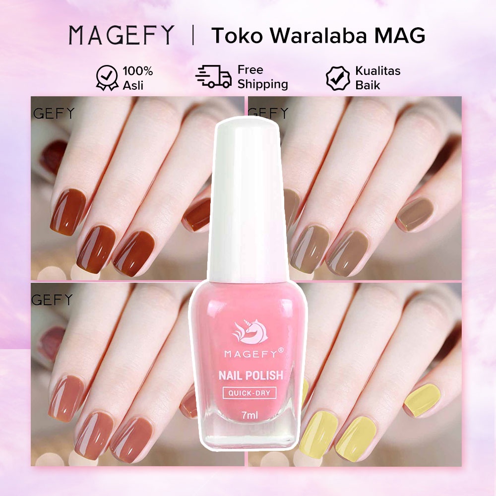 MAGEFY Glitter Kutek Cat Kuku Nail Polish Shimmer Tahan Lama Tahan Air Warna  Sparking Manicure 7ml 8010