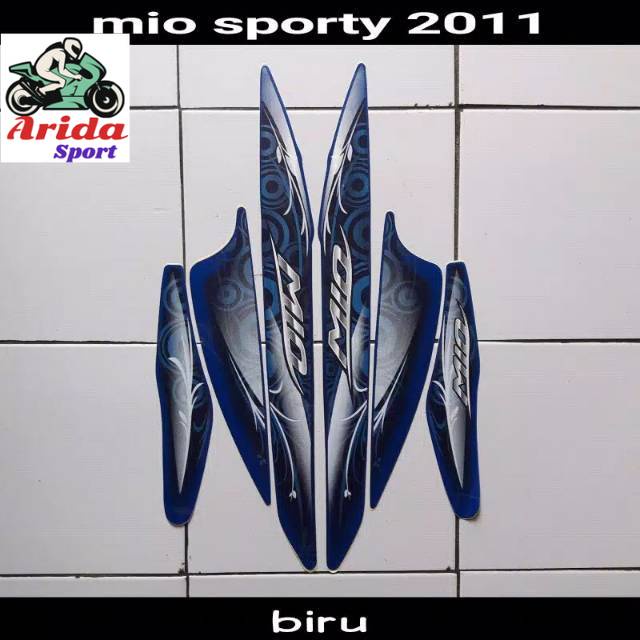 striping mio smile sticker  yamaha mio smile sporty karbu lama thn 2011 biru stiker mio smile old