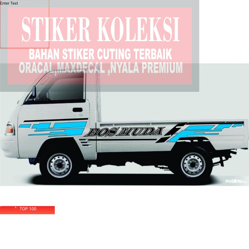 stiker cuting 0001 Sticker cutting mobil pick up carry 01 Futura TSS120 jenis pick up lain bisa