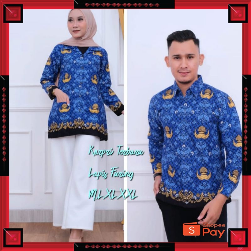 12.12 SERAGAM SALE / SERAGAM KORPRI TERBARU 2022 KEMEJA PRIA WANITA LAPIS FURING/NON PURING KATUN SR