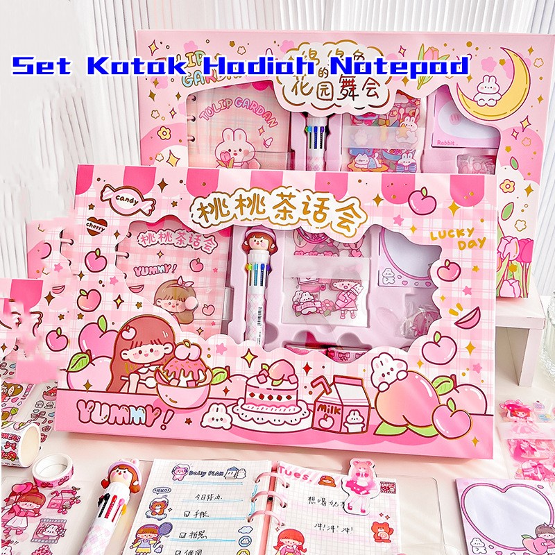 

Set Kotak Hadiah Notepad Lucu Termasuk Buku Catatan, Tape, Stiker, Pena, Bookmark, Kertas Catatan