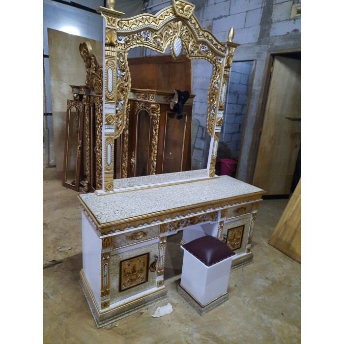 TERMURAH JF Meja Rias Tolet Kayu Jati Ukir Gong