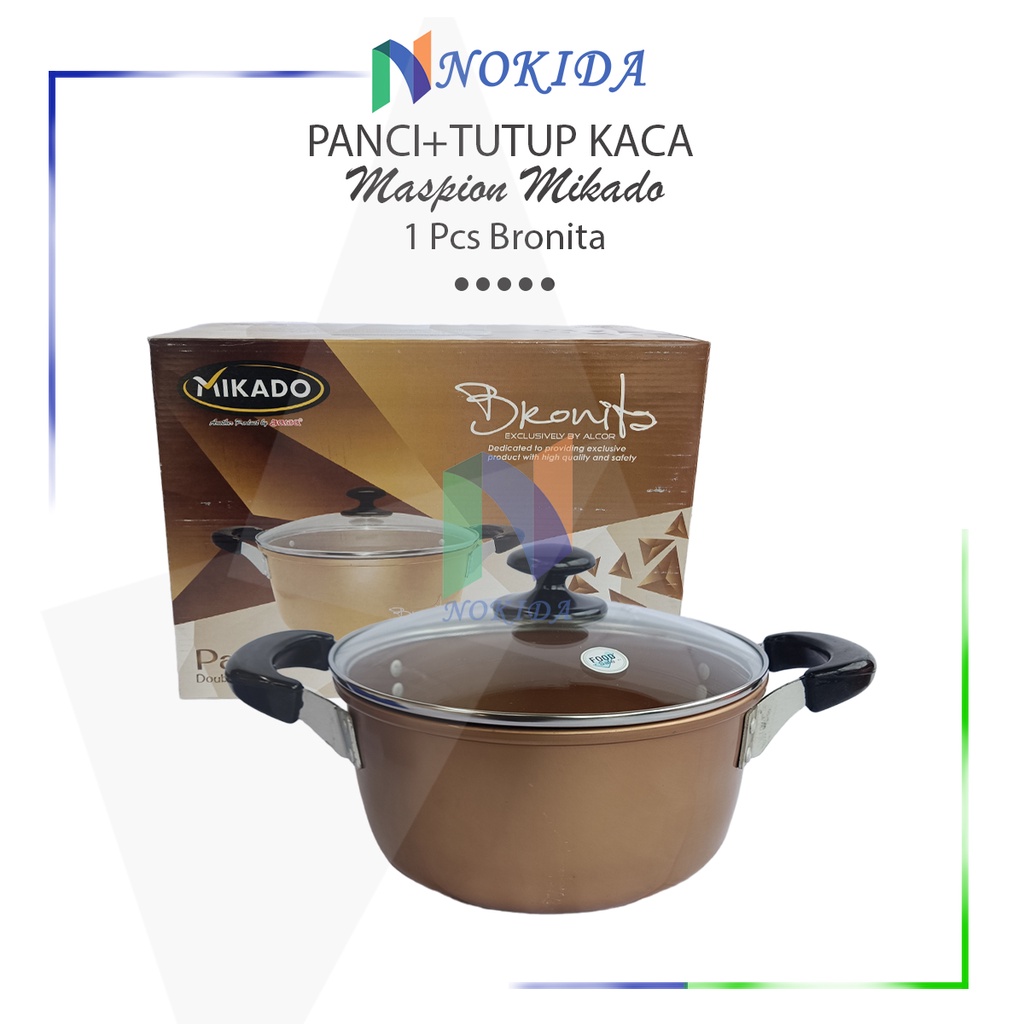 Nokida Panci Tutup Kaca Maspion Bronita [Kecil/Besar] / Peralatan Masak Rebus Air / Alat Dapur Anti 