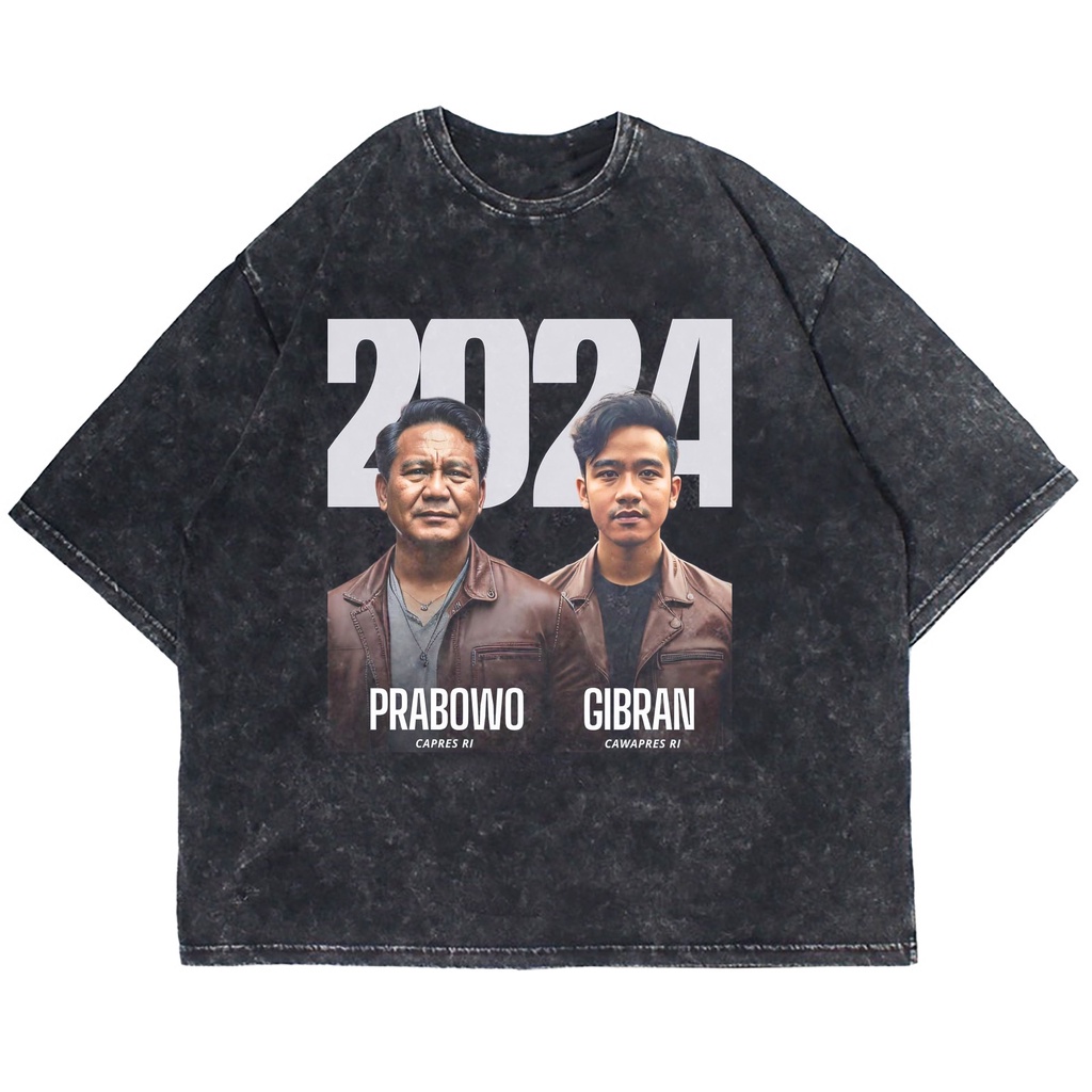 Patternmerch "prabowo gibran V2" Oversize T-shirt | washed tee | kaos vintage