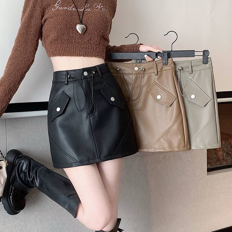 14084 ROK LATEX PENDEK HP ROK PENDEK LATEX POLOS ACC TWIN POCKET SAMPING VARIASI PINGGANG SERUT + KA