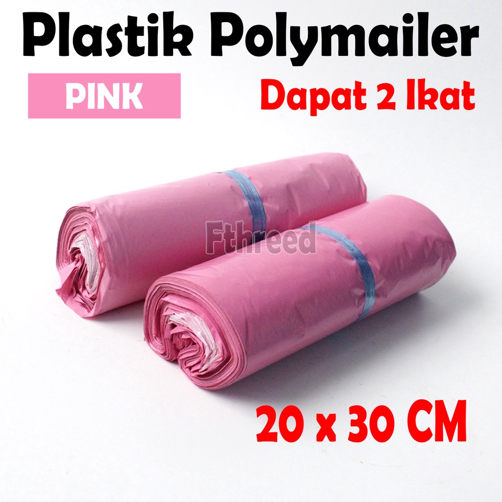 

2 IKAT - Plastik polymailer Pink 20 x 30 cm / Plastik Polimer / Plastik packaging Kantong Amplop - Master Pack Indonesia
