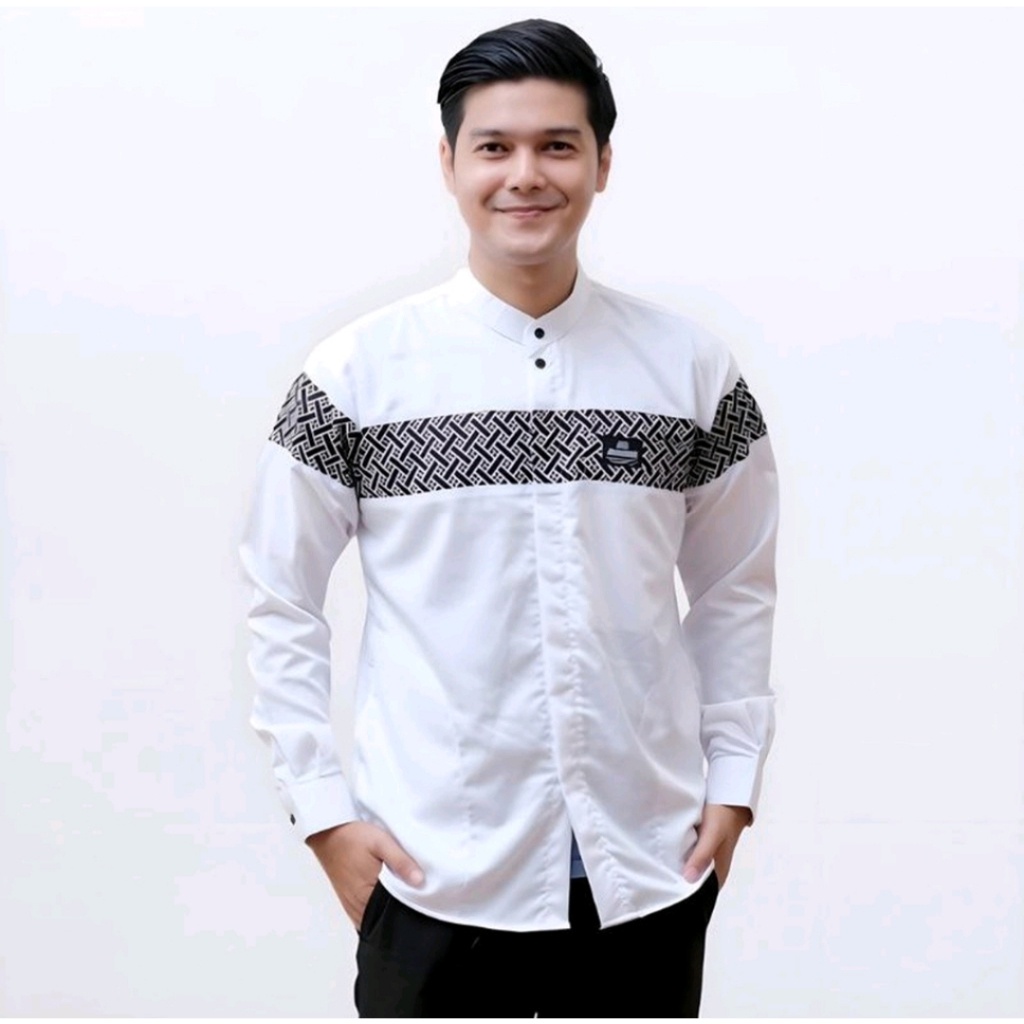 Baju Koko Kurta Kobata Motif Kekinian Terbaru Lengan Panjang Areabanca