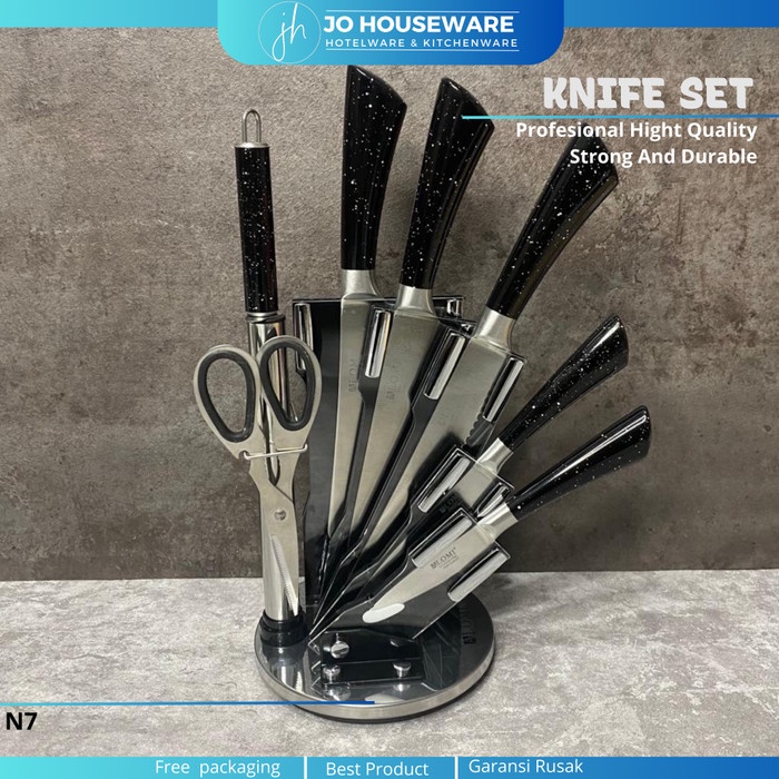 

Pisau set gagang marble hitam super tajam/Alomi knife hight quality N7