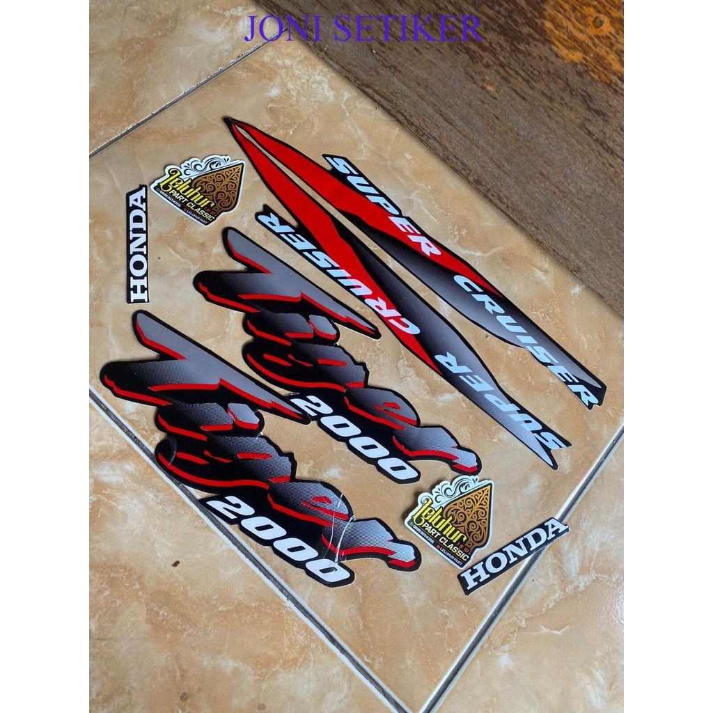 SETICKER HONDA TIGER 2000 TILAS MERAH