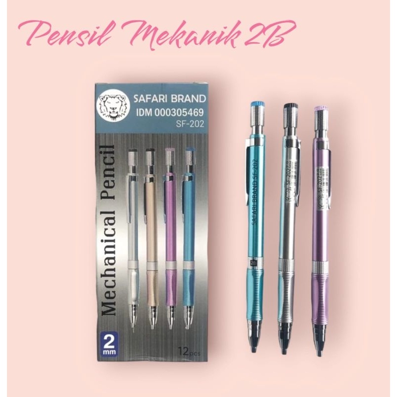 

Murah (12pcs SF202) Pensil Mekanik Mechanical Pencil Graphite Lead Automatic 2B isi 2.0 mm