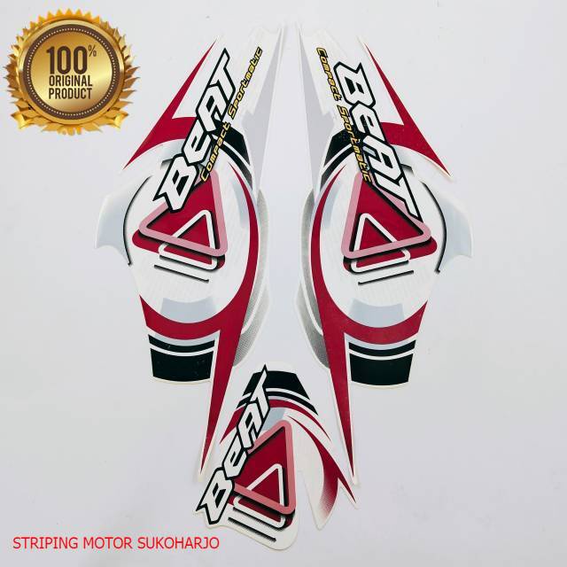 (ORI) striping honda beat karbu 2009 2010 putih kualitas original