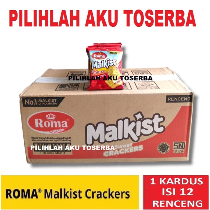 

Biskuit Roma Malkist Crackers (tabur Gula) - 1 KARDUS ISI 12 RENCENG