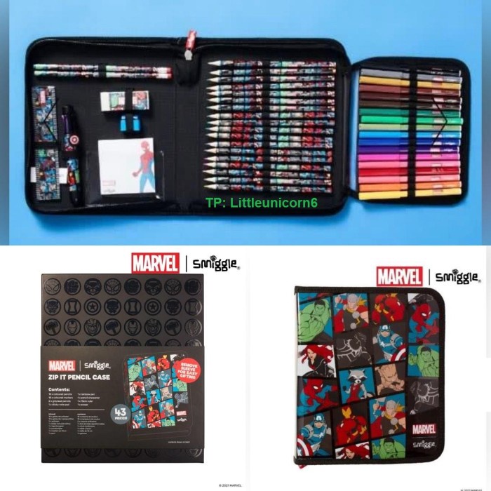 

Smiggle Kit Zip it Pencils Colour Disney Princess Ariel - Marvel