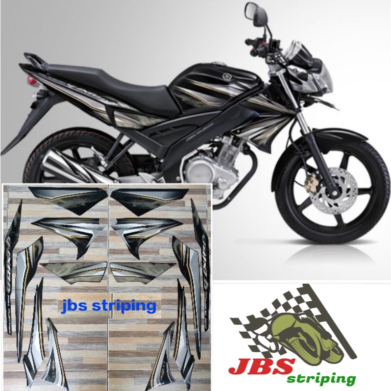 striping  Yamaha Vixion hitam gold tahun 2011 2012 stiker lis strip vixion vixsen kualitas bagus set