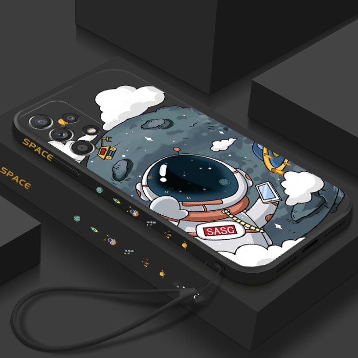 Soft Case Samsung A32 / A52 / A52s / A72 CUTE ASTRONAUT Cover Matte Silicone Casing