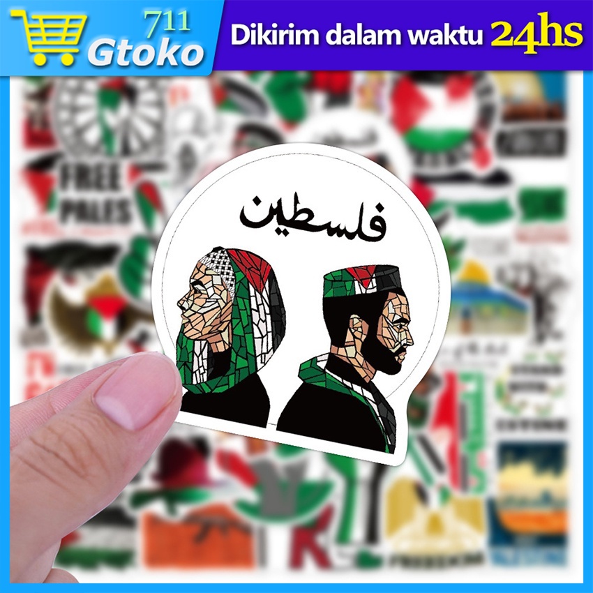 

Sticker Pack Dukungan Palestine Save Free Stand With Palestine Stiker Bahan Vinyl Anti Air Waterproof 60 Pcs