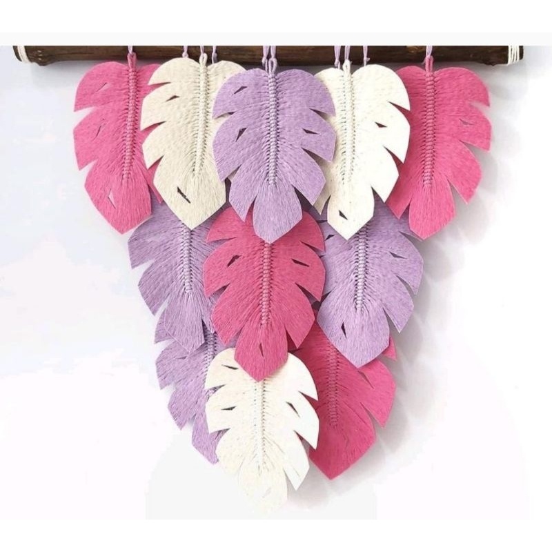 PREMIUM MACRAME Macrame daun monstera warna BAHAN TALI KATUN PREMIUM