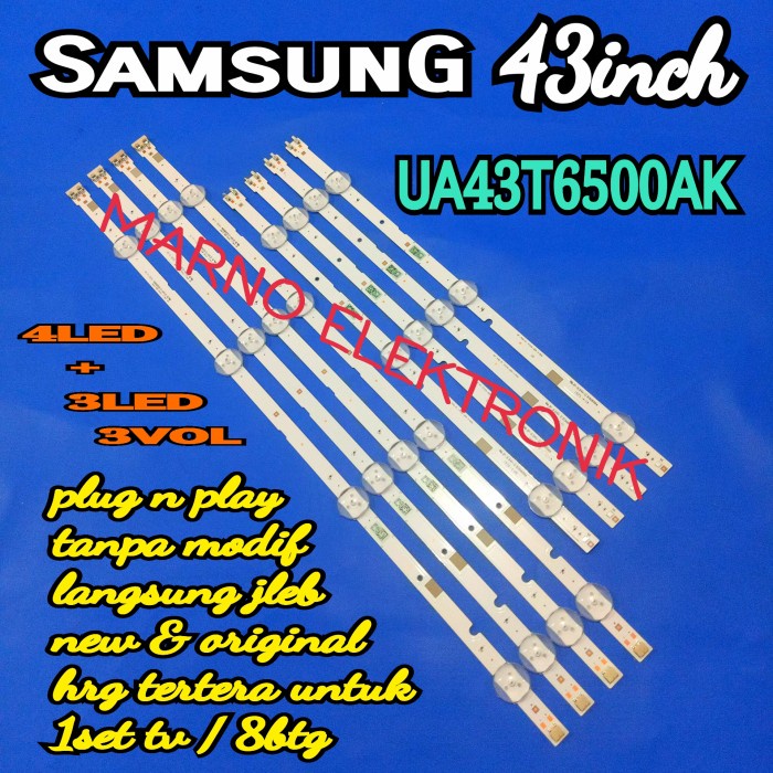 LAMPU BL BACKLIGHT LED TV SAMSUNG UA43T6500AK UA 43T6500 AK UA43T6500