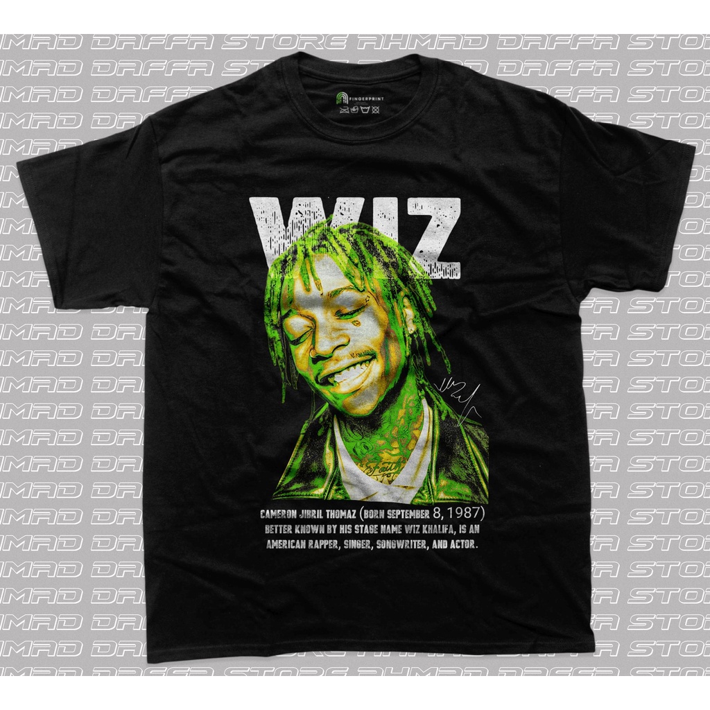 VINTAGE - Wiz Khalifa Head T-Shirt - Baju - Kaos - Baju Kaos Vintage - Cotton Combed 24s