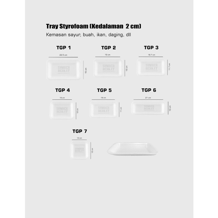 Tray Styrofoam/Tray Foam Buah Sayur TR 01 250 pc