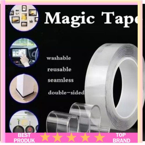 

( OTP ) DOUBLE TAPE NANO BENING TRANPARAN 1M / NANO TAPE 1 METER / DOUBLE TAPE AJAIB ISOLASI BENING