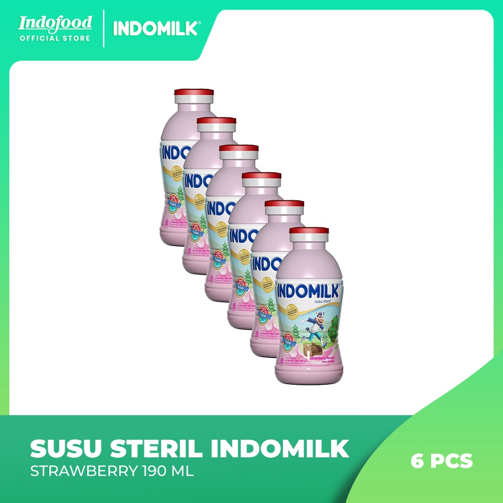 

6 PCS - Indomilk Strawberry Botol 190 mL