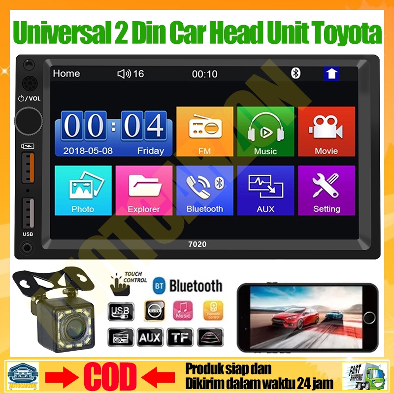 ✦Siap, cod✦7 Inci Head Unit 7018B 7020 2 Din Mobil Audio Player Mobil MP5 Player Head Unit Android