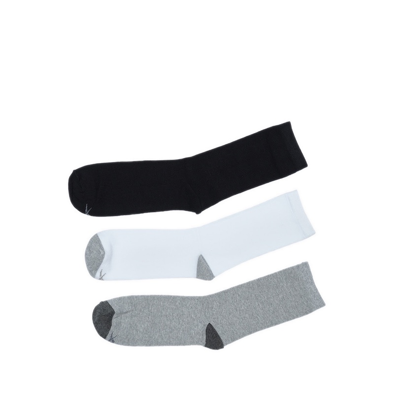 Reebok 3P Crew Men's Socks - Grey Melange/White/Black